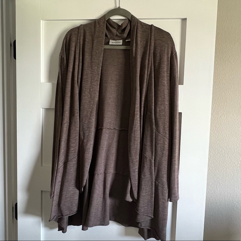 Layered Hem Open Front Sweater